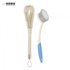 Heavy Duty Scrub Brushes Set with Wooden Handles, Triangle & Square Floor Scrubber, Dish Brush, Grout Cleaner for Kitchen, Bathroom, Tile, Carpet & Stubborn Stains Removal