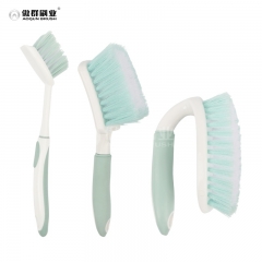 Heavy Duty Scrub Brushes Set with Wooden Handles, Triangle & Square Floor Scrubber, Dish Brush, Grout Cleaner for Kitchen, Bathroom, Tile, Carpet & Stubborn Stains Removal