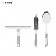 Heavy Duty Scrub Brushes Set with Wooden Handles, Triangle & Square Floor Scrubber, Dish Brush, Grout Cleaner for Kitchen, Bathroom, Tile, Carpet & Stubborn Stains Removal