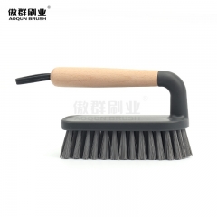 Heavy Duty Scrub Brushes Set with Wooden Handles, Triangle & Square Floor Scrubber, Dish Brush, Grout Cleaner for Kitchen, Bathroom, Tile, Carpet & Stubborn Stains Removal